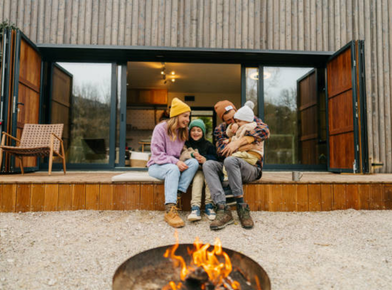Family by fire
